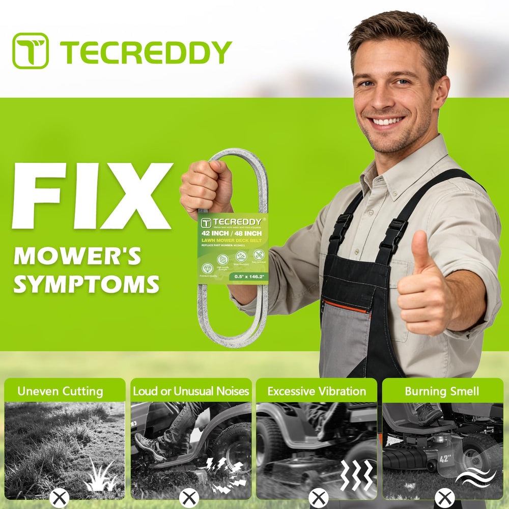 Tecreddy Deck Belt dimensions on measuring tape