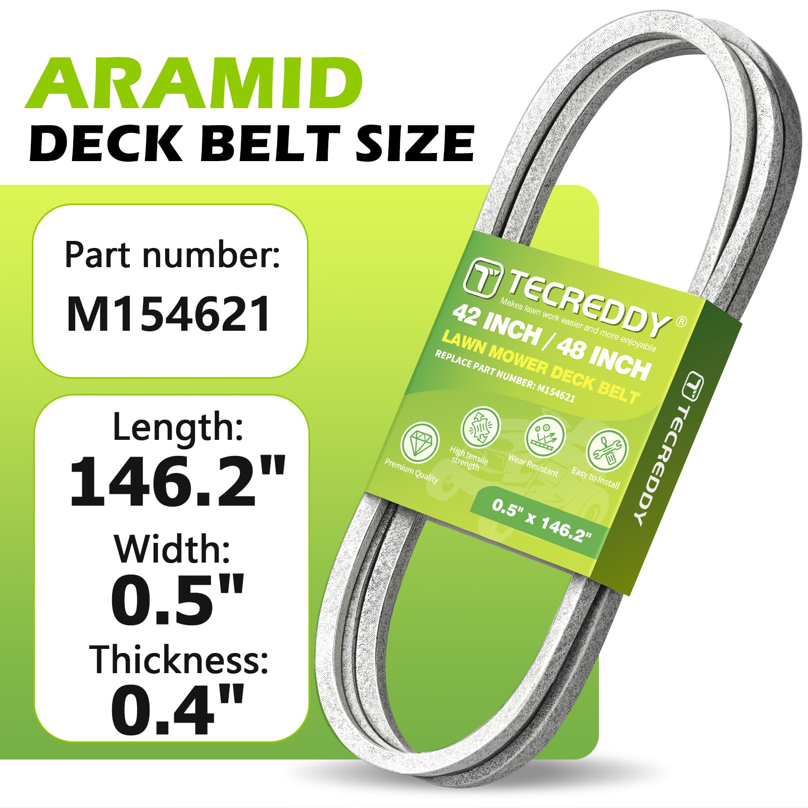 Tecreddy Deck Belt for John Deere 48" model side view