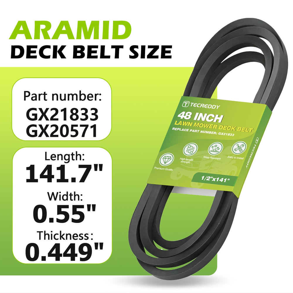 Tecreddy GX21833 Mower Deck Belt 48 Inch side view