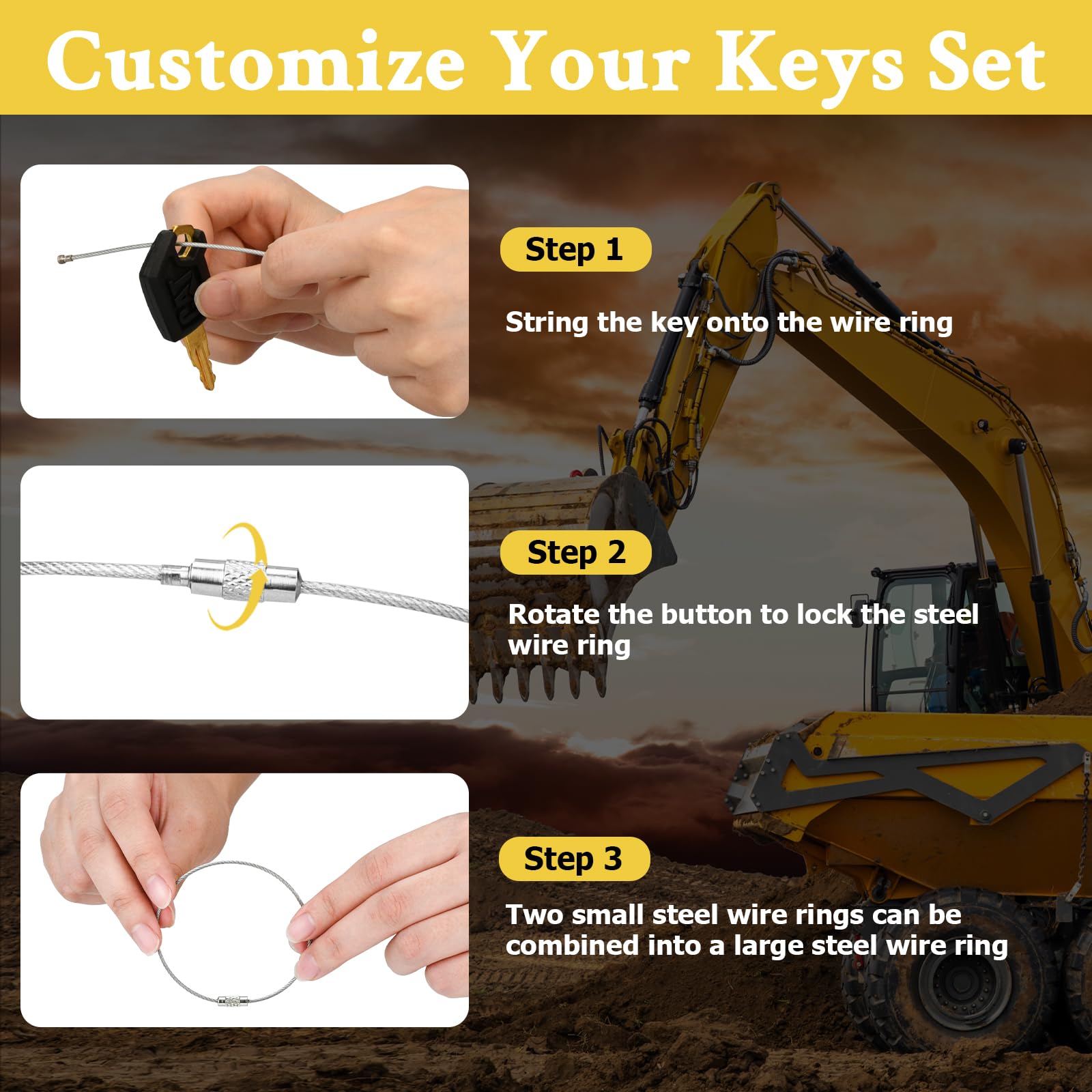 Tecreddy keys with various heavy machinery