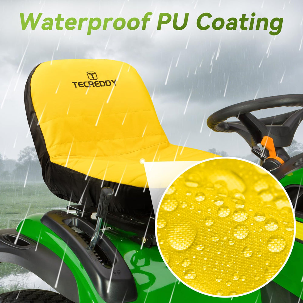 Tecreddy Lawn Mower Seat Cover on a John Deere mower