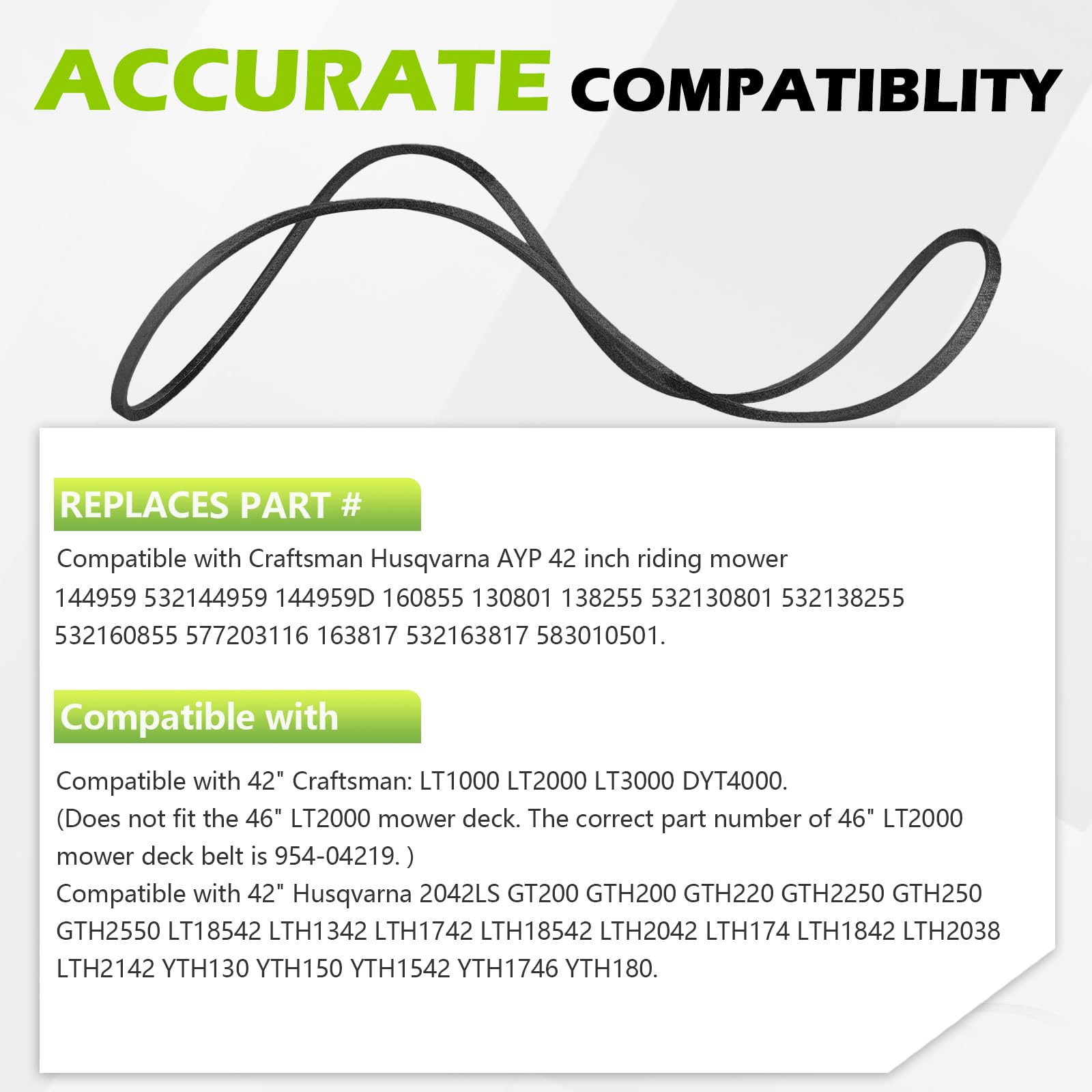 Tecreddy mower deck belt compatibility list