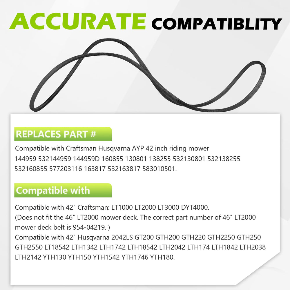 Tecreddy mower deck belt compatibility list