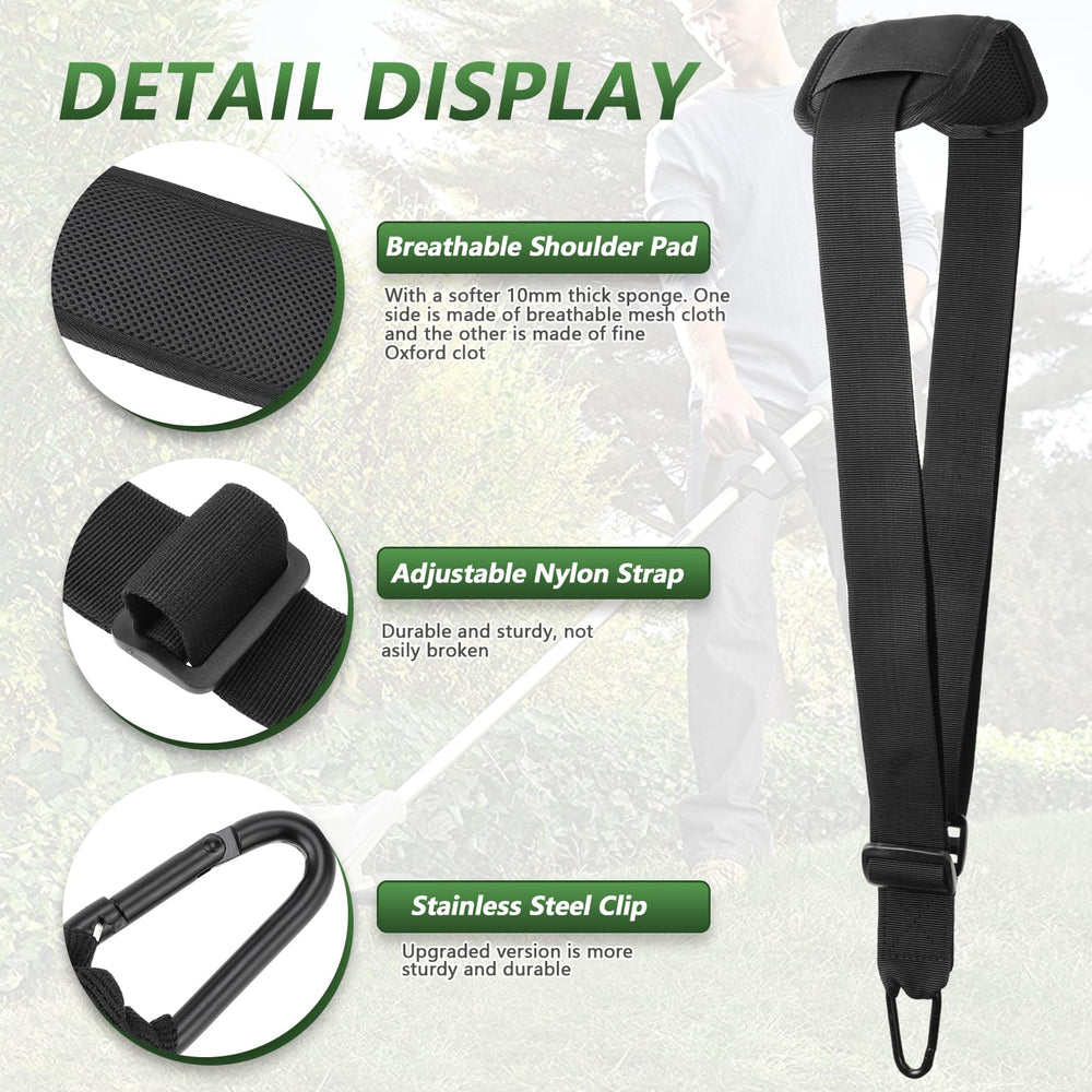 Tecreddy Weed Eater Shoulder Strap side view showing shoulder pad
