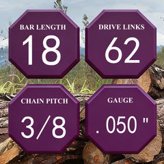 TEEANEES 18-inch chainsaw chains packaging