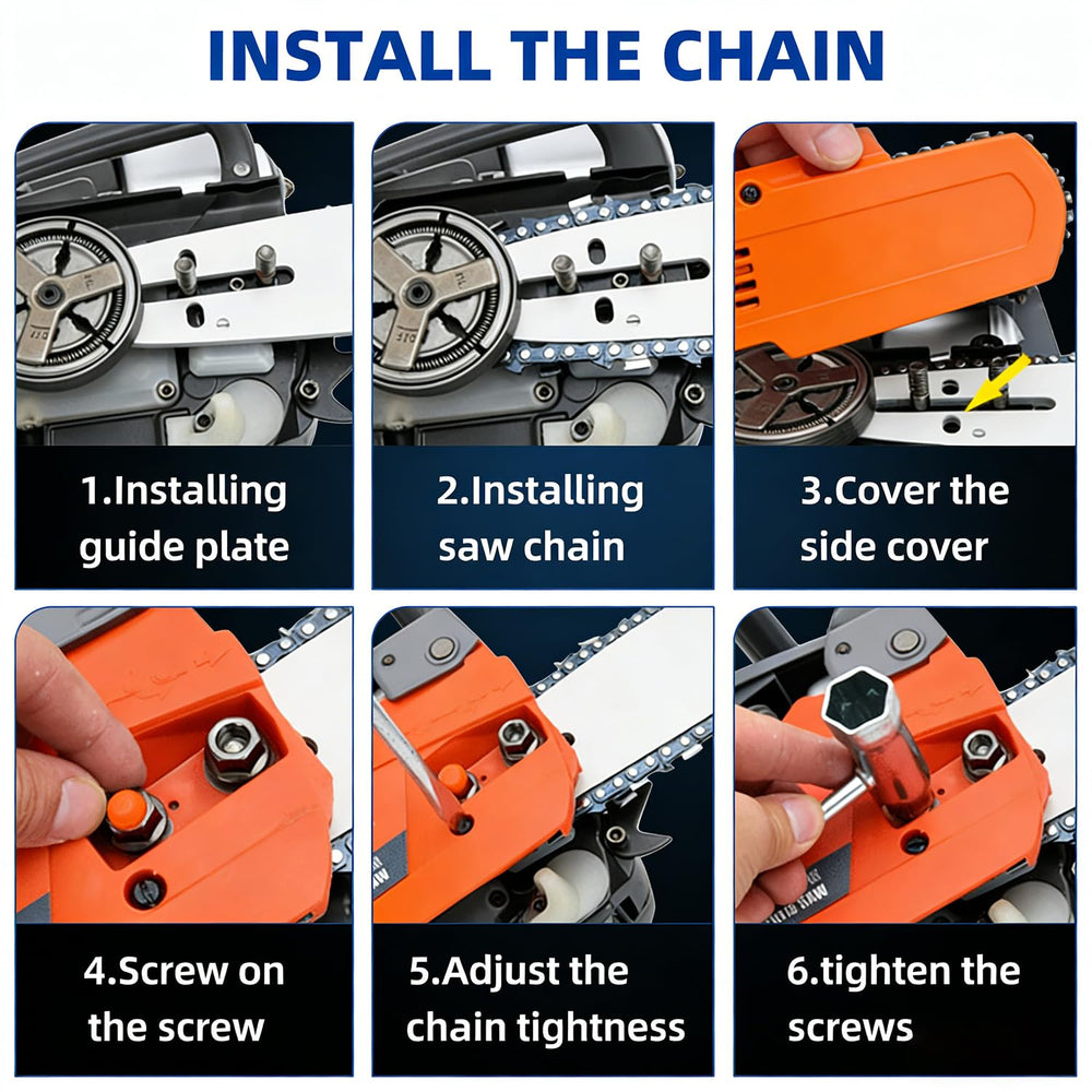 TEEANEES 5-Pack chainsaw chains stacked
