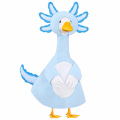 Teeanzo Axolotl goose outfit front view in blue fabric