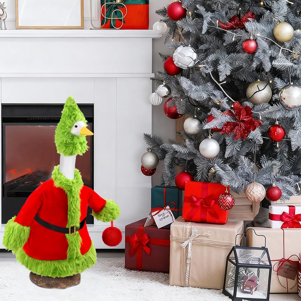 Teeanzo Christmas Goose Outfit in a festive outdoor setting