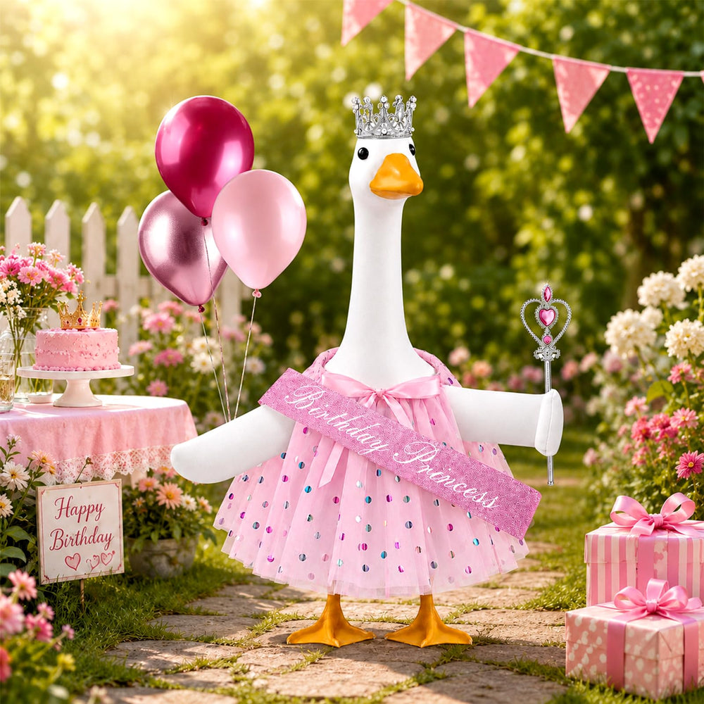 Teeanzo goose outfit with vibrant pink and silver colors