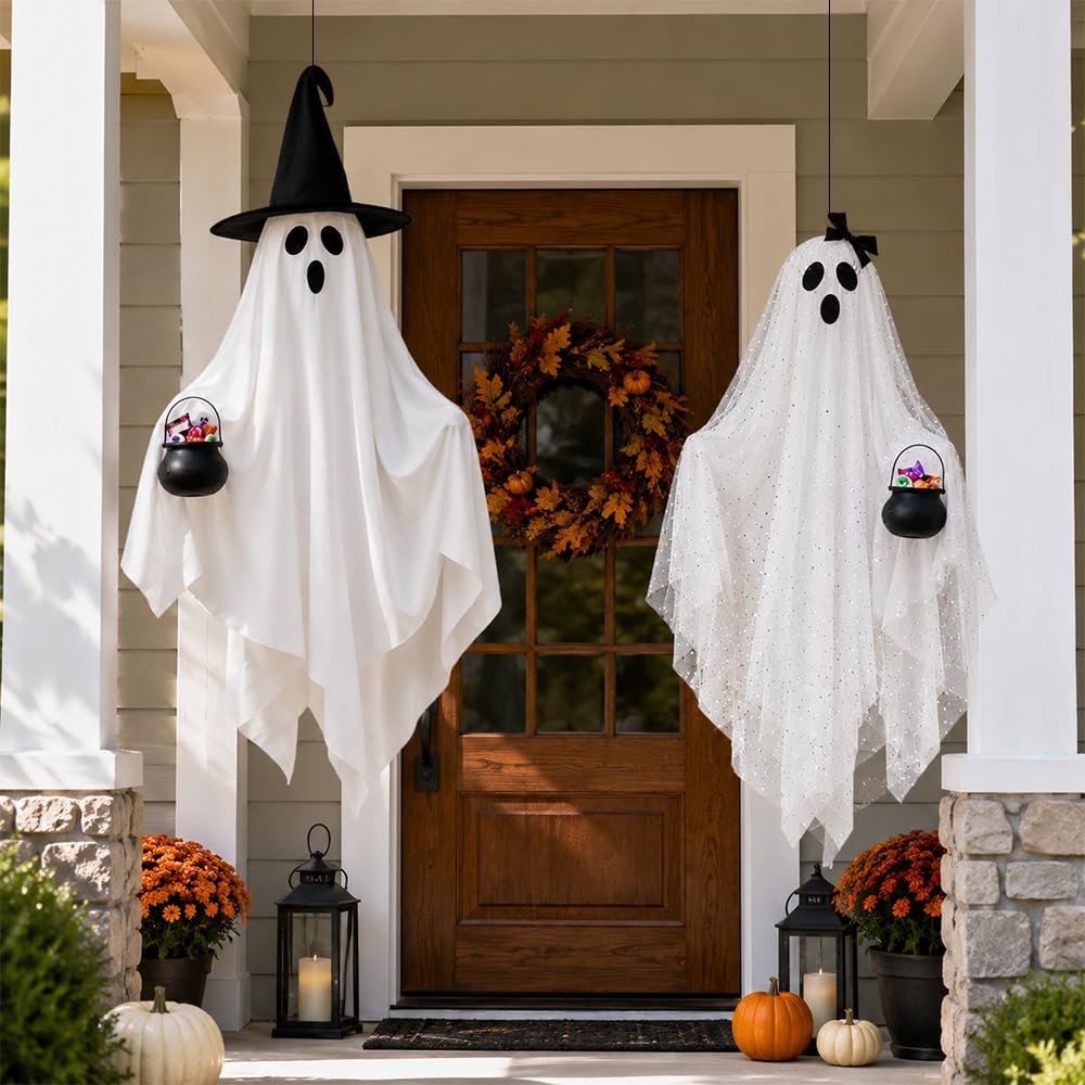 Teeanzo Halloween hanging ghosts packed in box