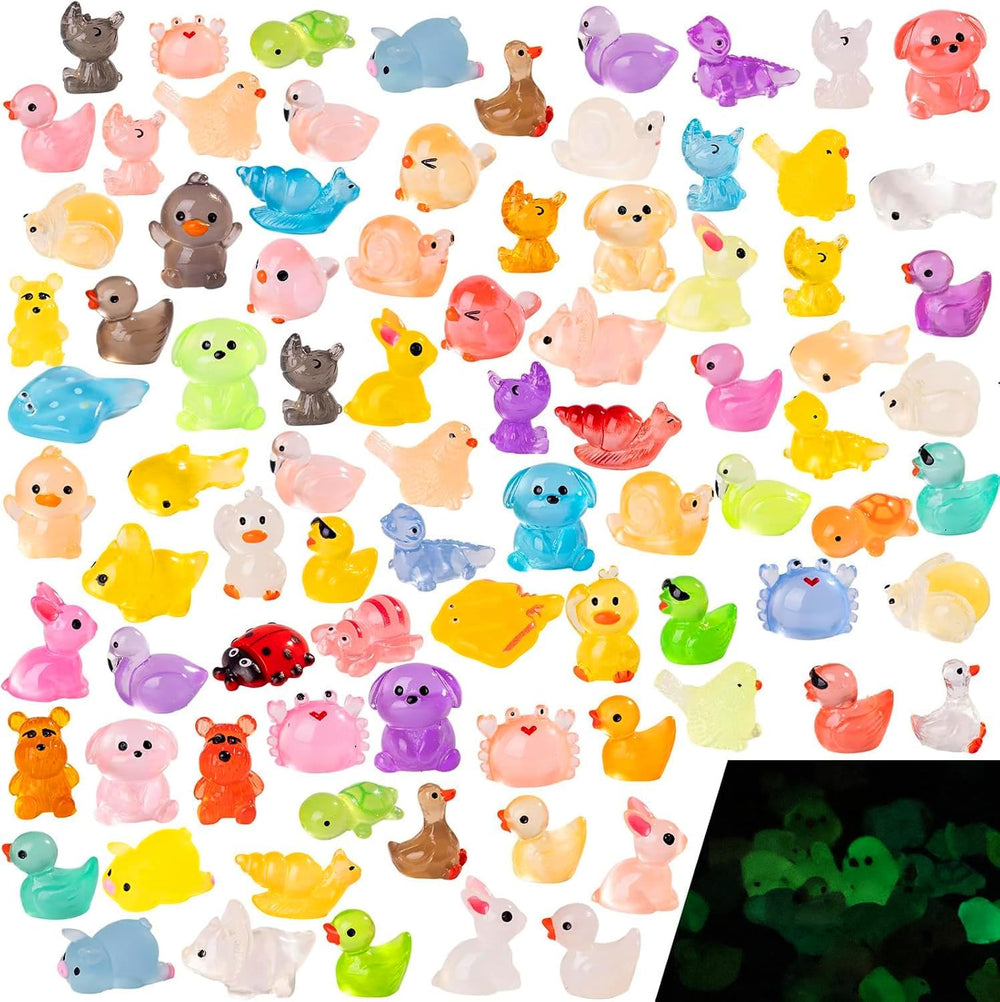 Teenzee 120 pcs mini resin animals assorted colours in box