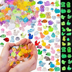 Teenzee 130 pcs Mini Resin Animals figurines assorted styles