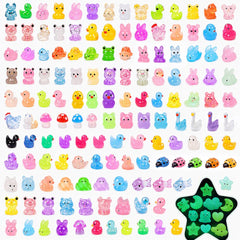 Teenzee 400 pcs mini resin animal figures in assorted colours