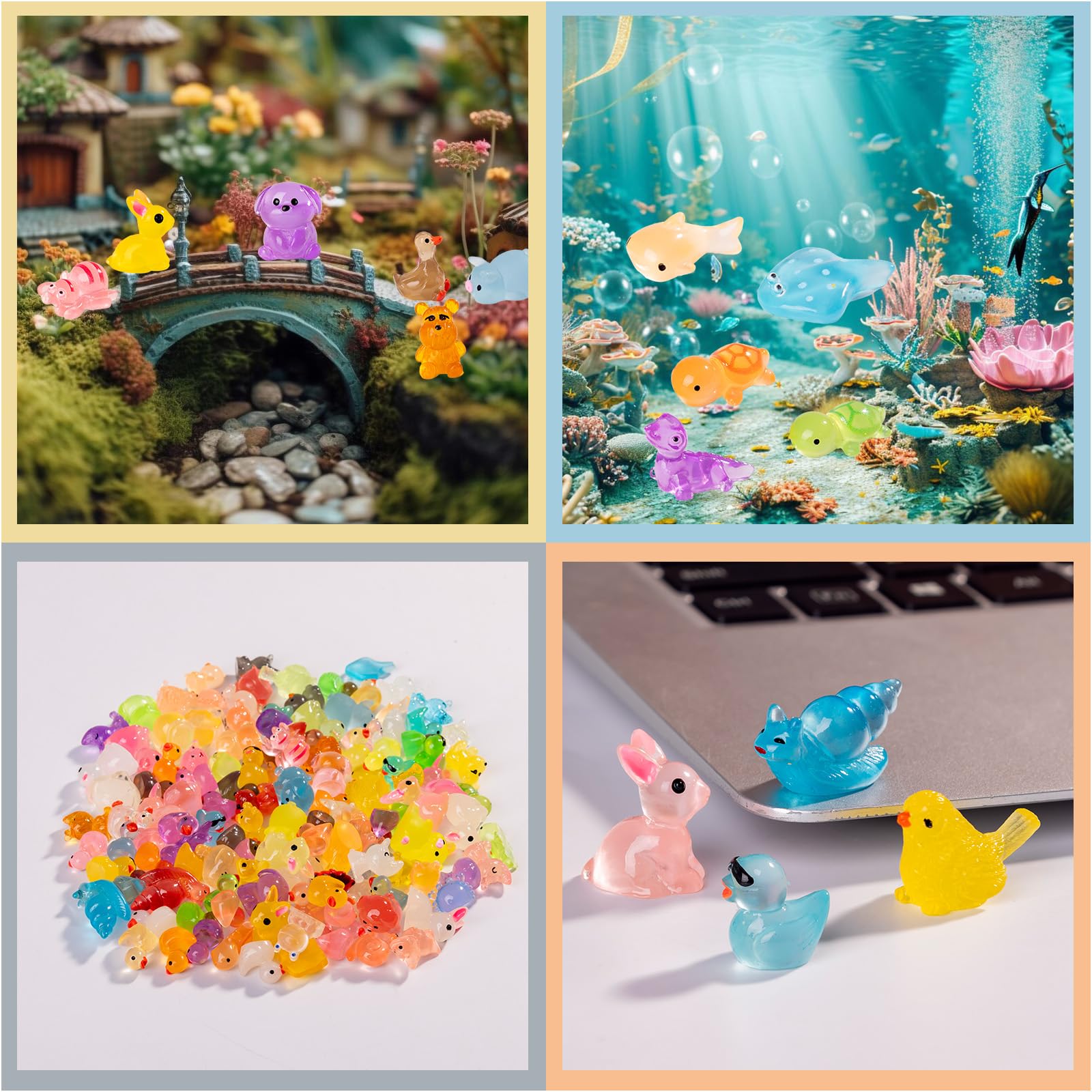 Teenzee glow in the dark mini resin animals