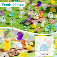Teenzee mini animals set displayed in a garden