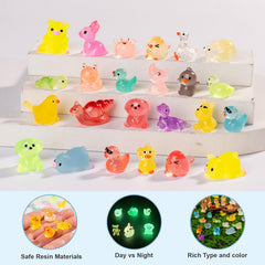 Teenzee mini resin animals arranged in a garden setting