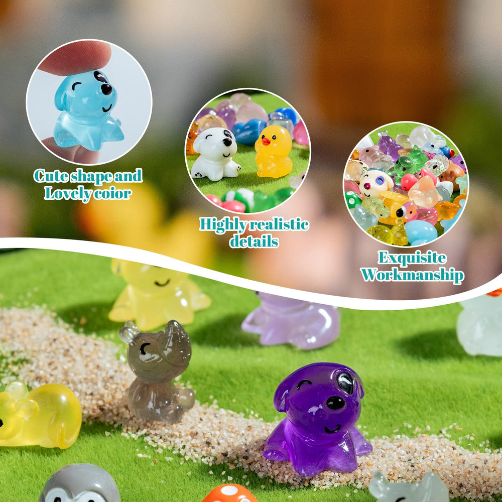 Teenzee Mini Resin Animals displayed in a fairy garden