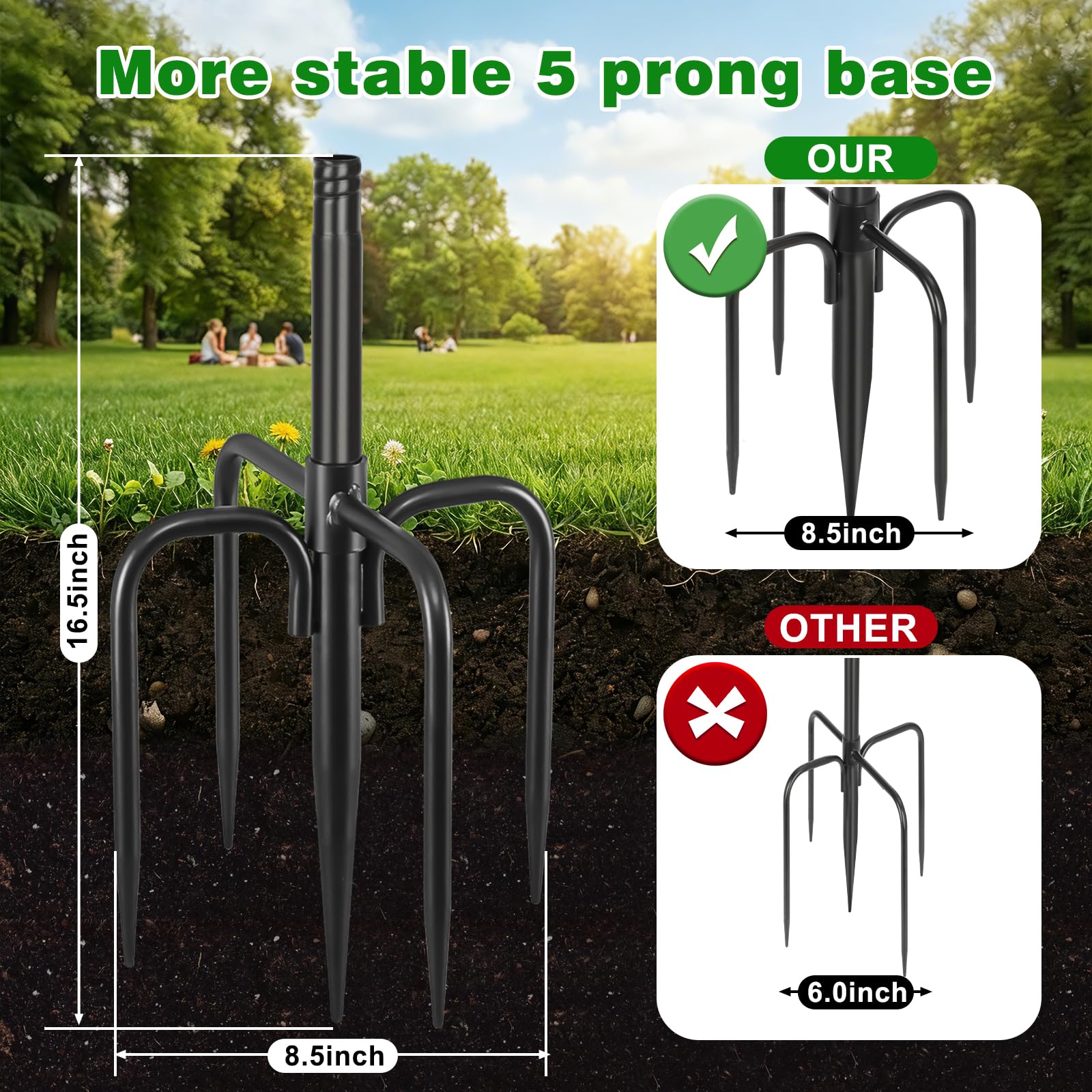 Tegarbed 88-inch shepherd hook in a garden setting