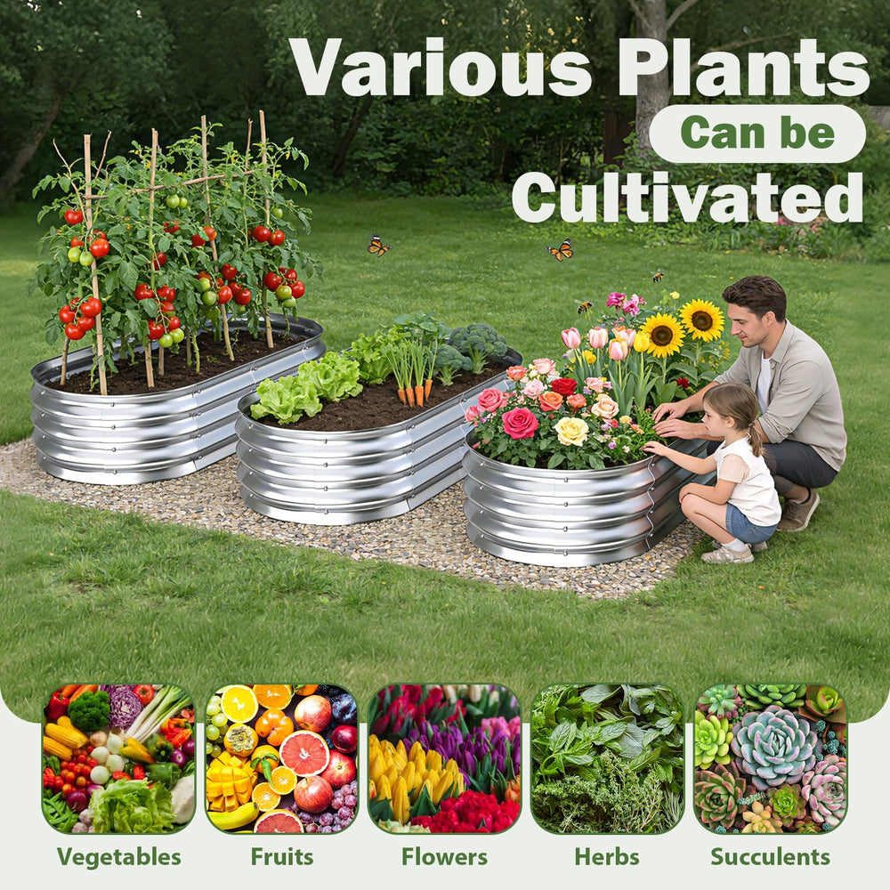 Tegarbed Galvanized Raised Garden Bed 4x2ft close-up of assembly parts