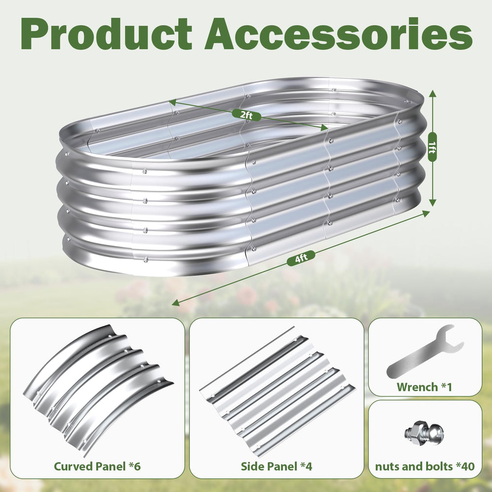 Tegarbed Galvanized Raised Garden Bed 4x2ft in outdoor setting