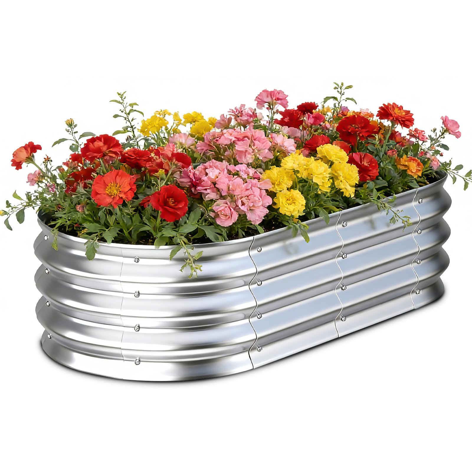 Tegarbed Galvanized Raised Garden Bed 4x2ft side view