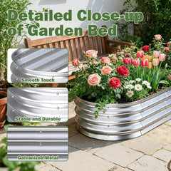 Tegarbed Galvanized Raised Garden Bed 4x2ft top view with soil