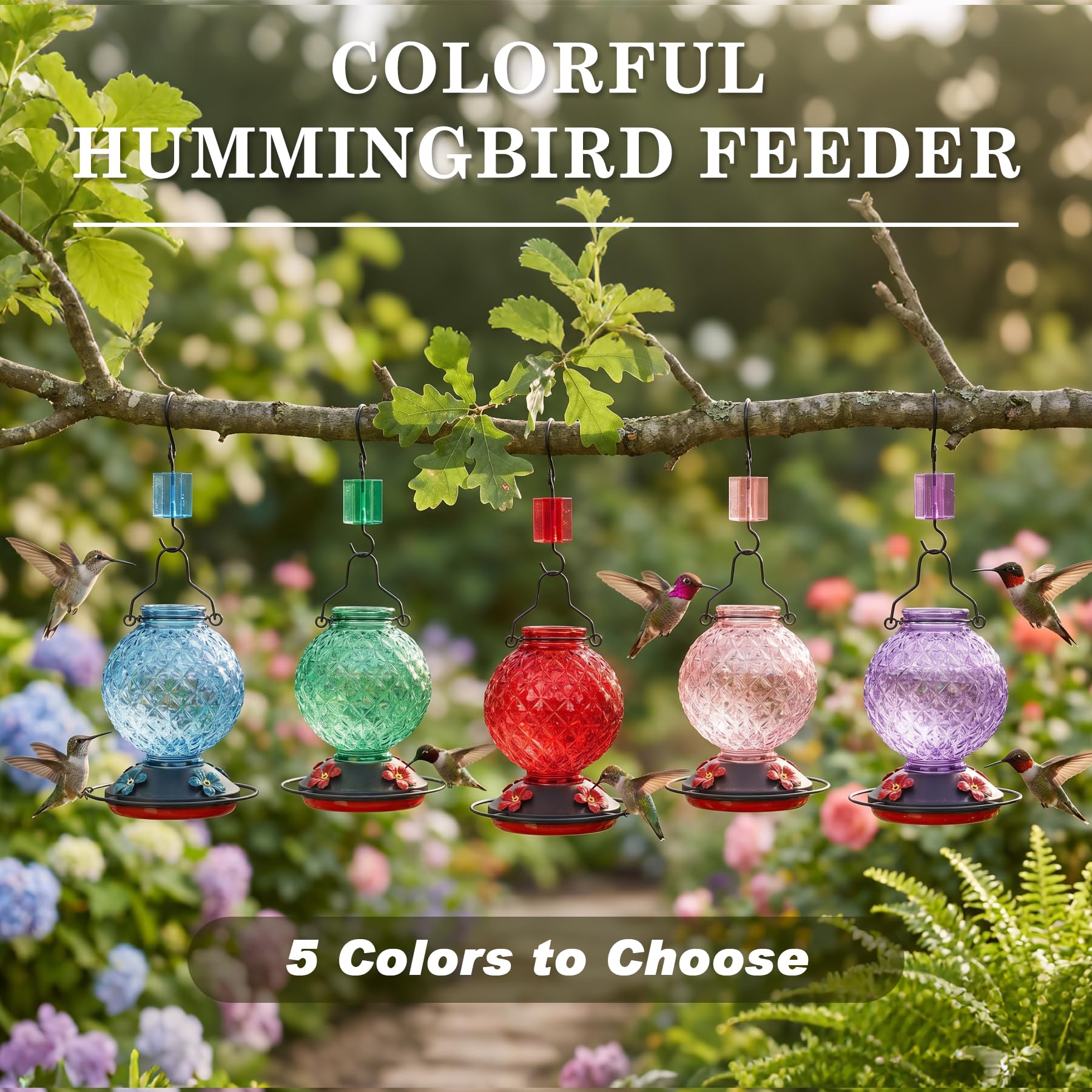 Tegarbed hummingbird feeder and ant moat side view