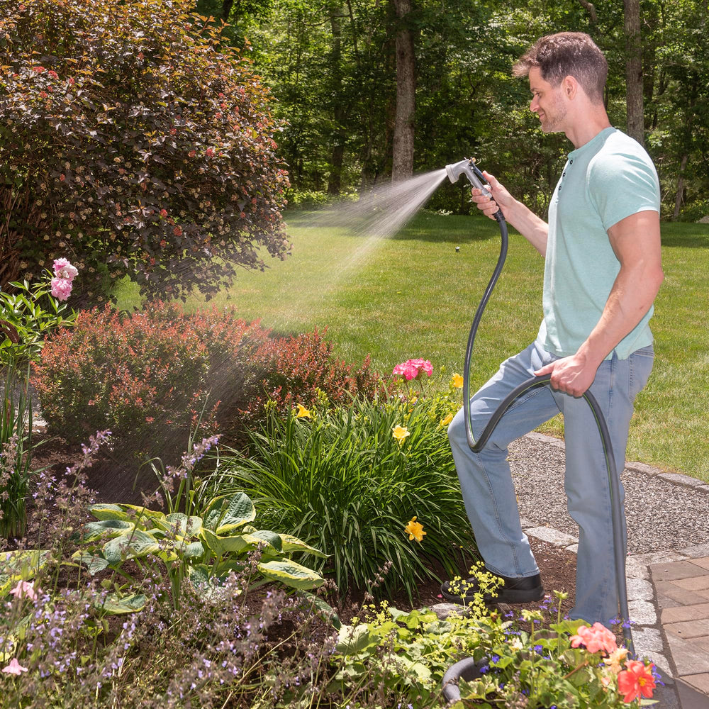 Teknor Apex Kink Control Flex Hose 50 ft in use watering garden