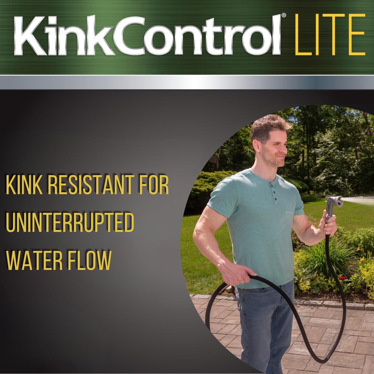 Teknor Apex Kink Control Lite hose with water flowing