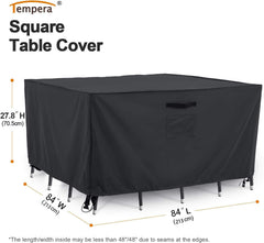 Tempera Outdoor Dining Set Cover side view with buckle clips