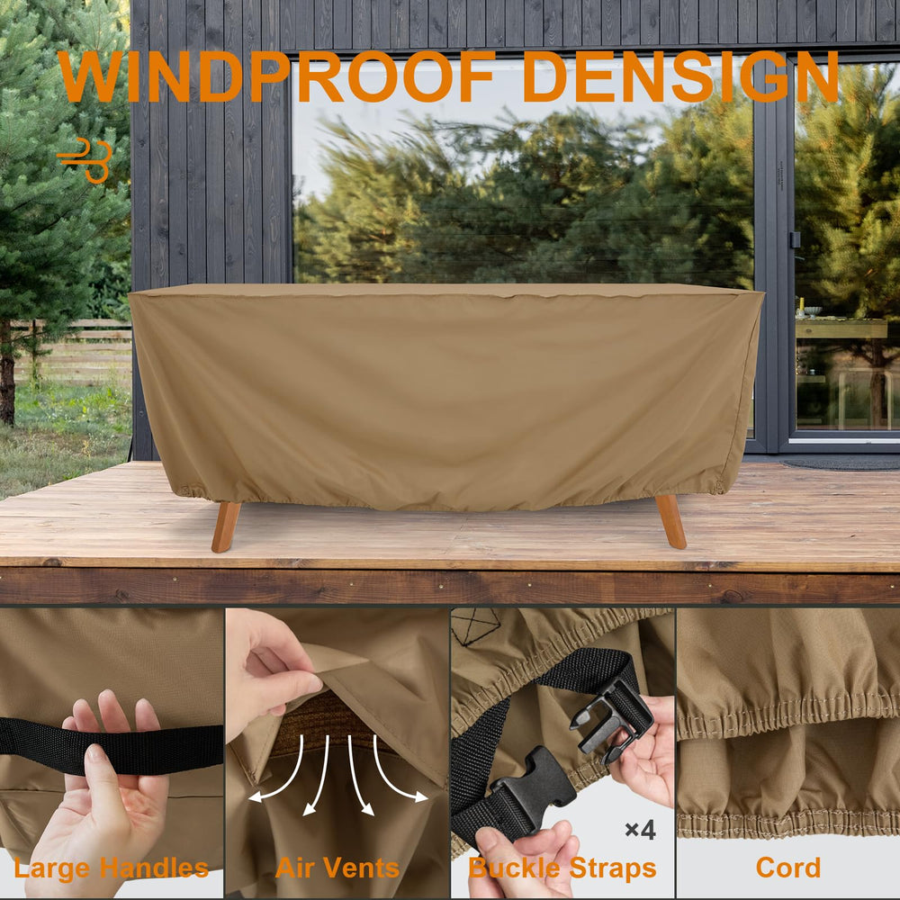 Tempera Patio Furniture Cover with air vents for ventilation