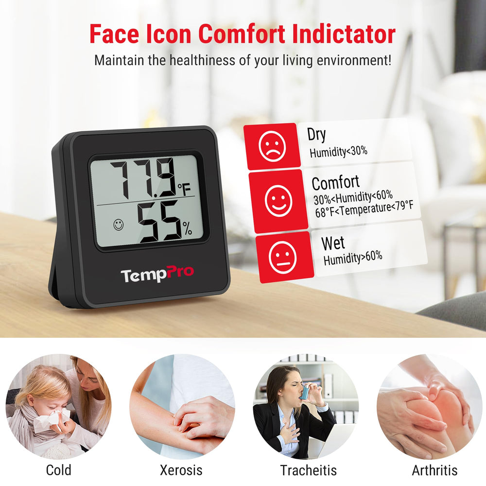 TempPro Indoor Thermometer Hygrometer mounted on a wall