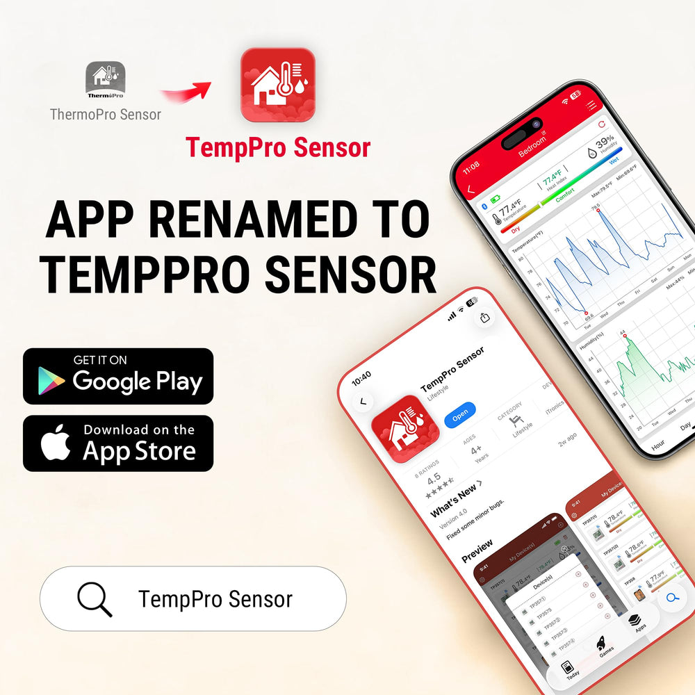 TempPro TempAir Bluetooth Thermometer compact design with hanging loop