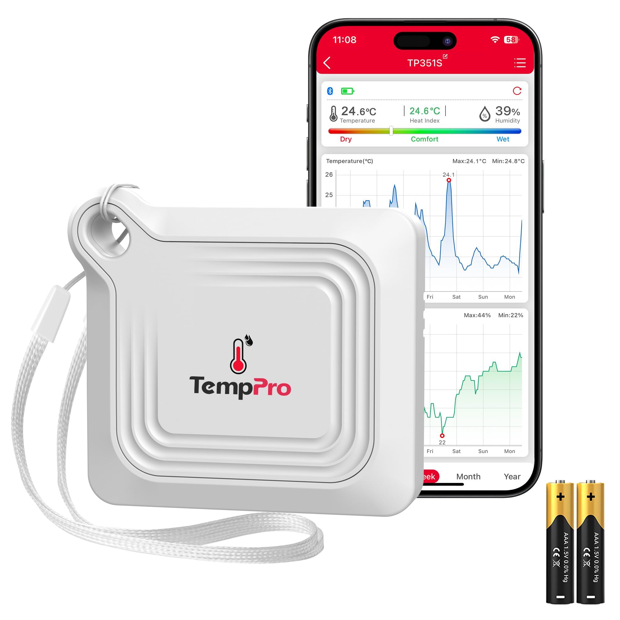 TempPro TempAir Bluetooth Thermometer front view