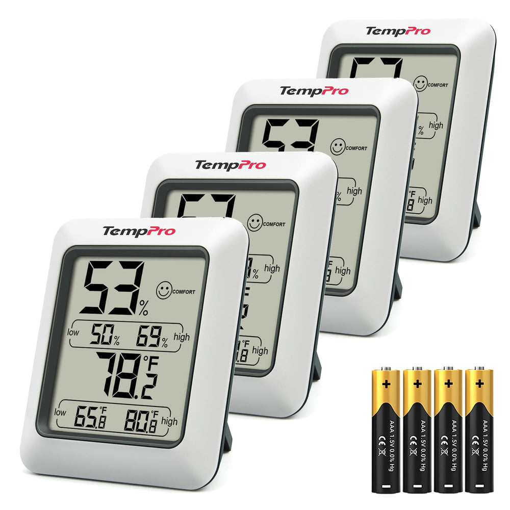 TempPro TempAir Digital Hygrometer front view, white
