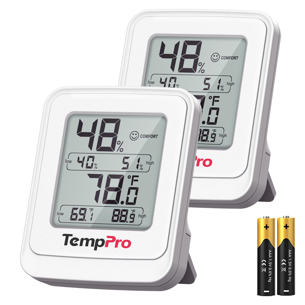 TempPro TempAir Digital Hygrometer front view with display