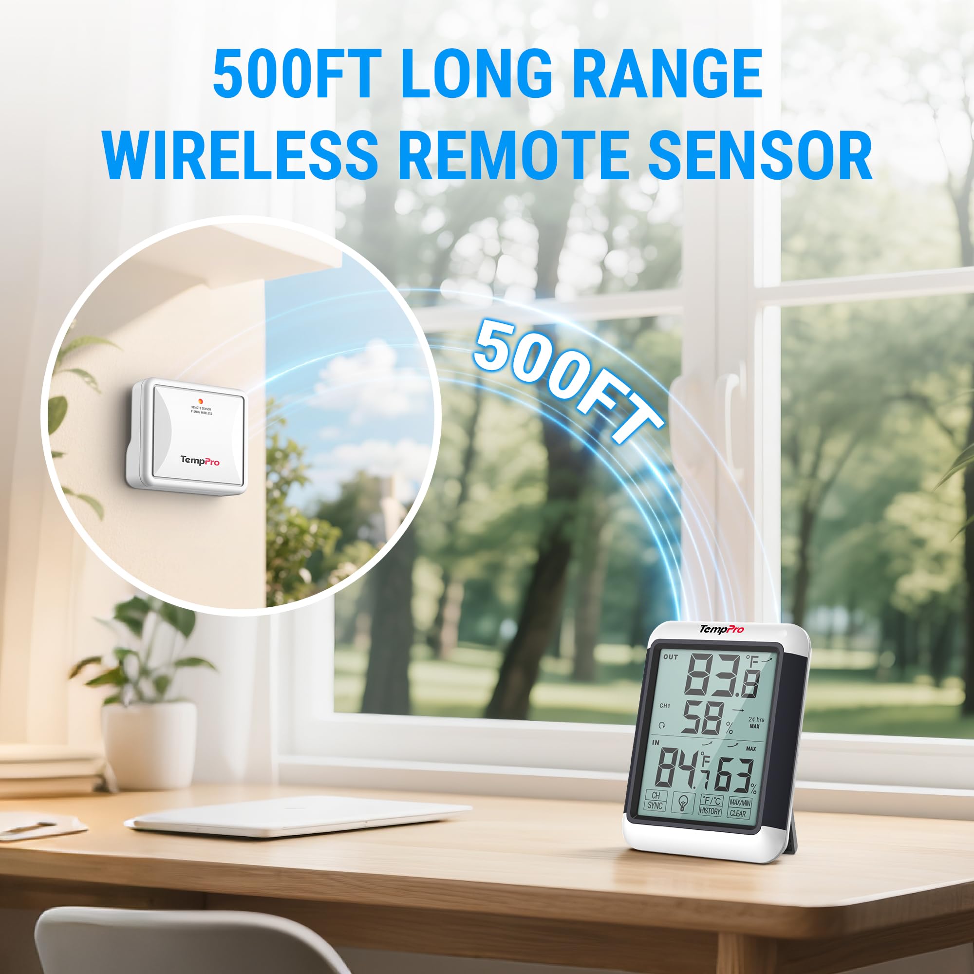 TempPro TempAir Thermometer backlit touchscreen display