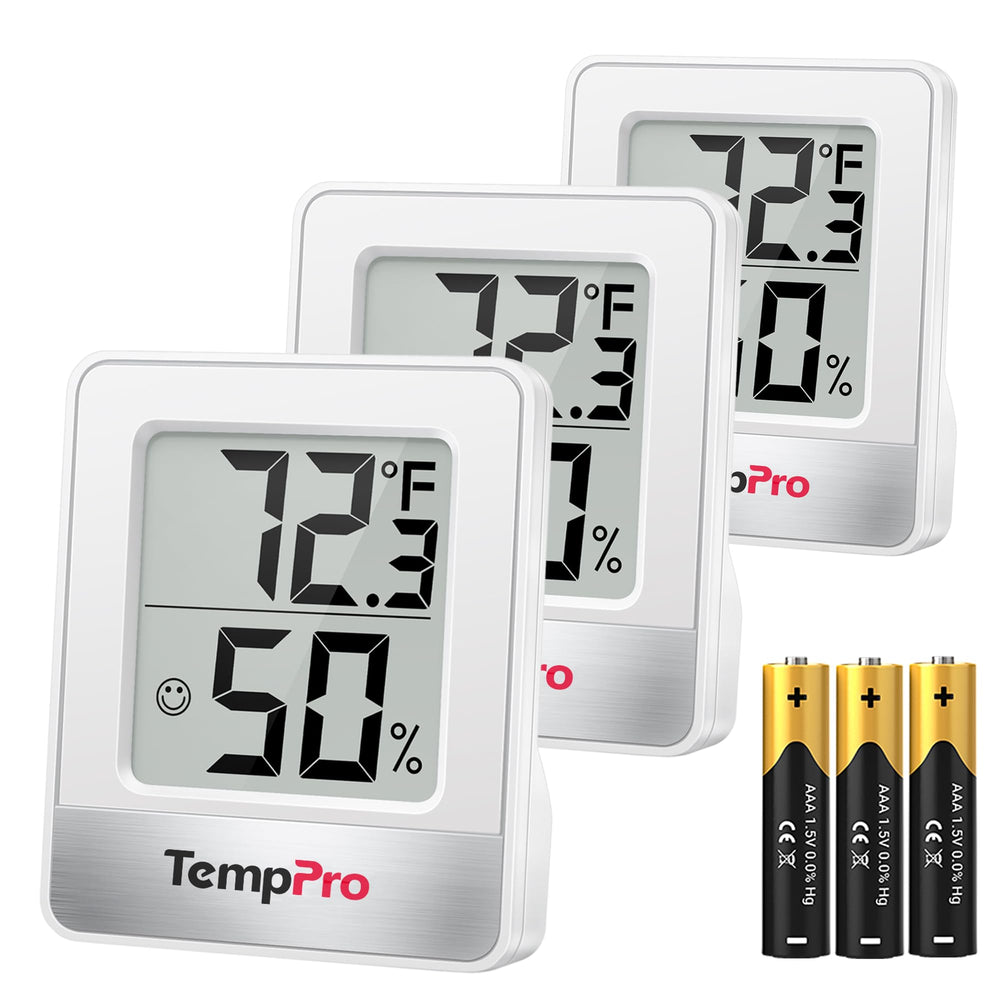 TempPro TP49 digital hygrometer front view with large display