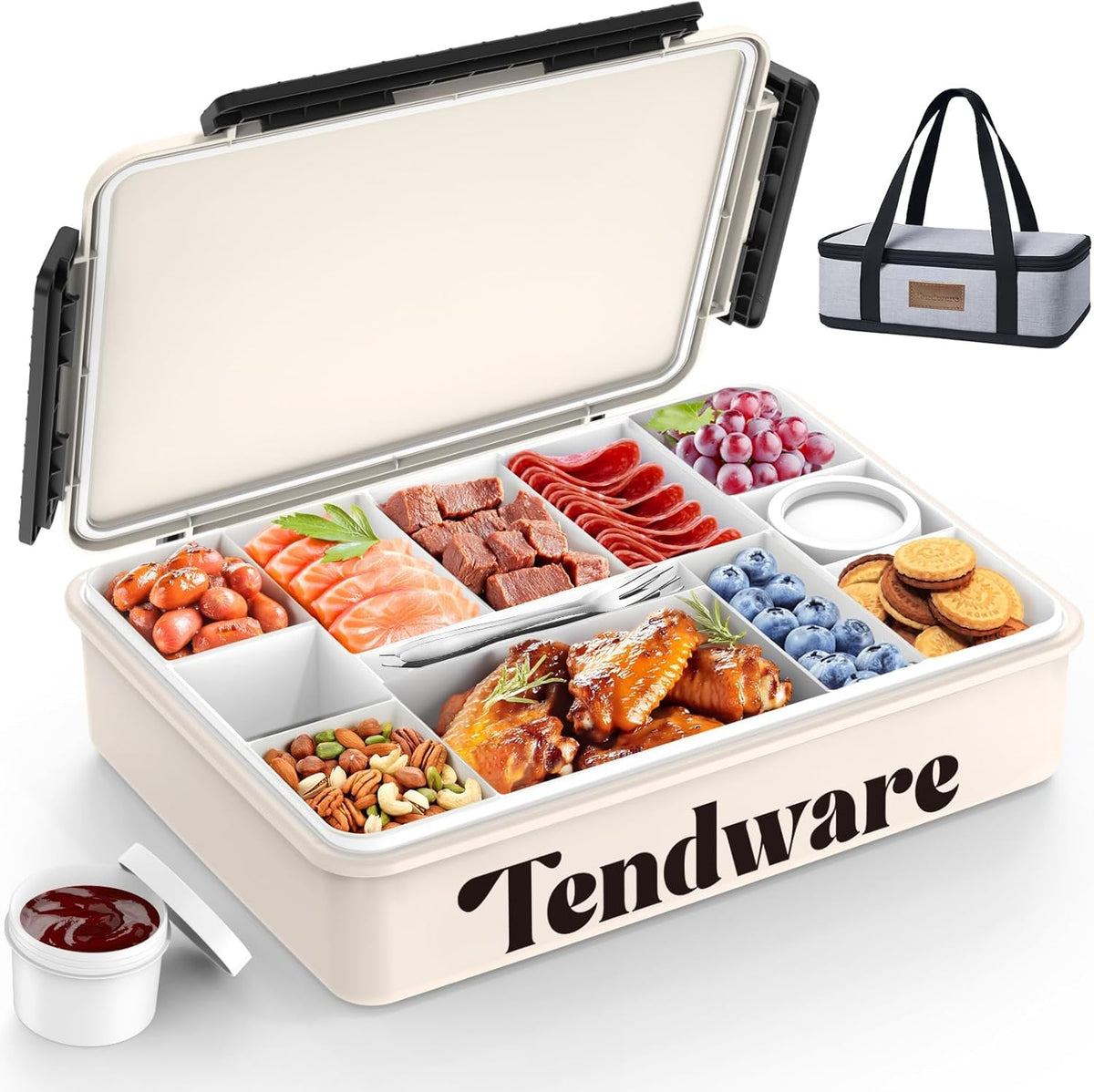 TENDWARE LIFE Chilled Portable Snackle Box Container with compartments