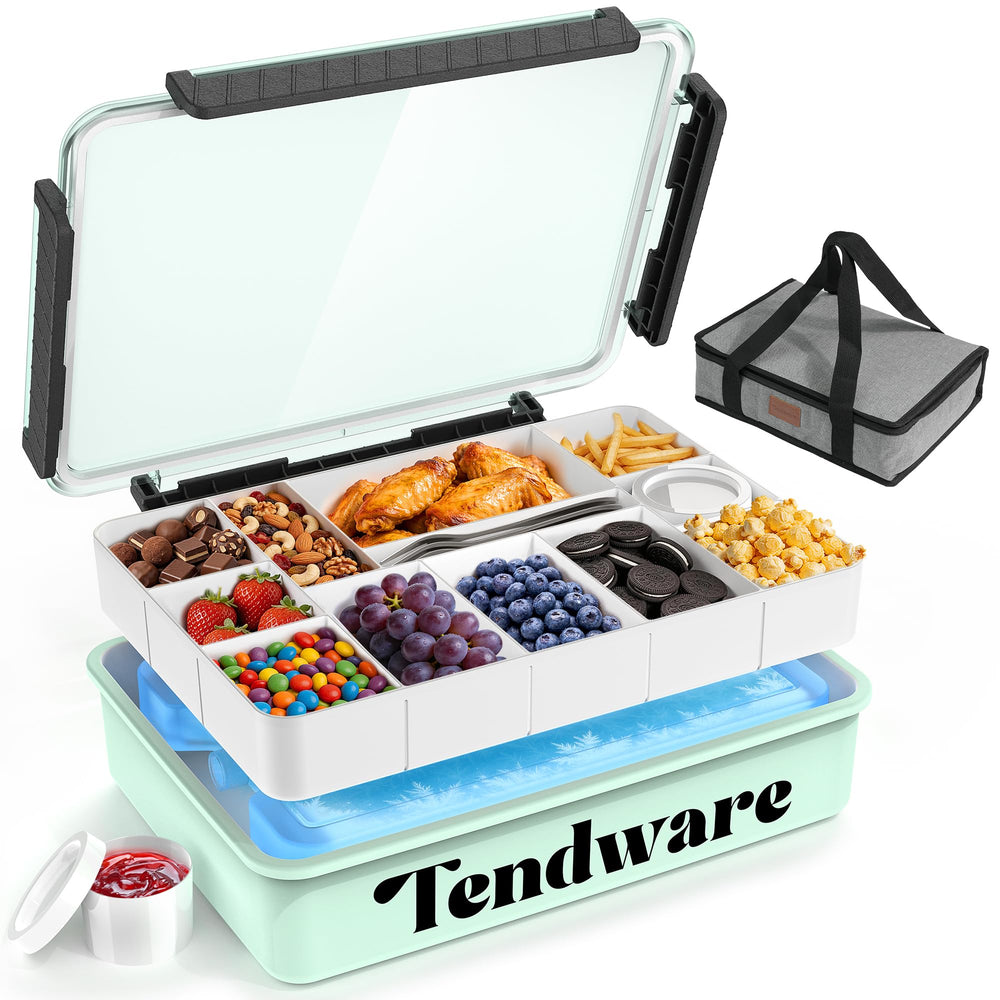 TENDWARE LIFE Chilled Snackle Box Container in aqua colour with clear lid