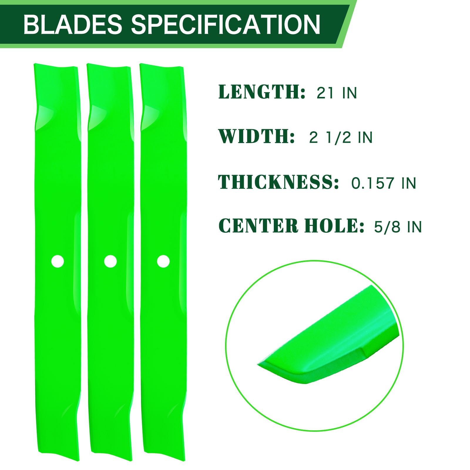 TENGMUJX 60 Inch Deck Mower Blade side view