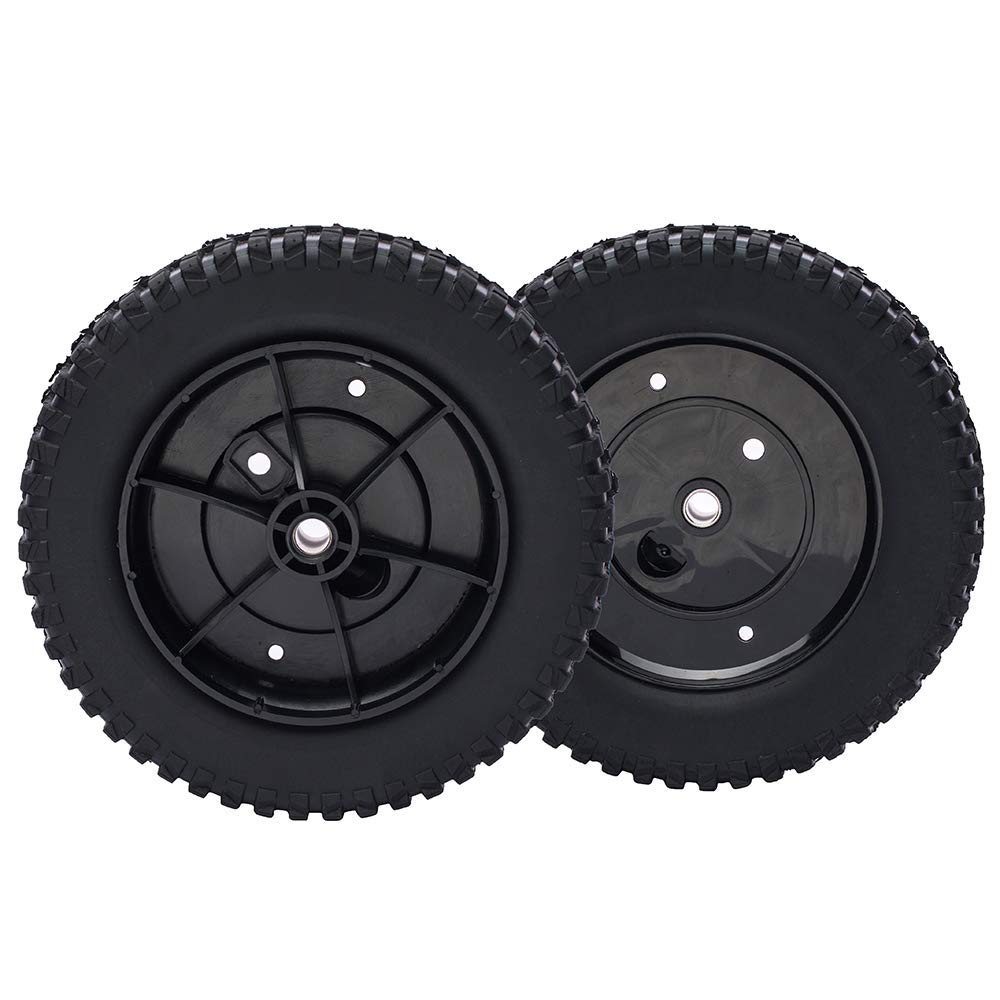 TENGMUJX 9-inch lawn mower rear wheel assembly front view