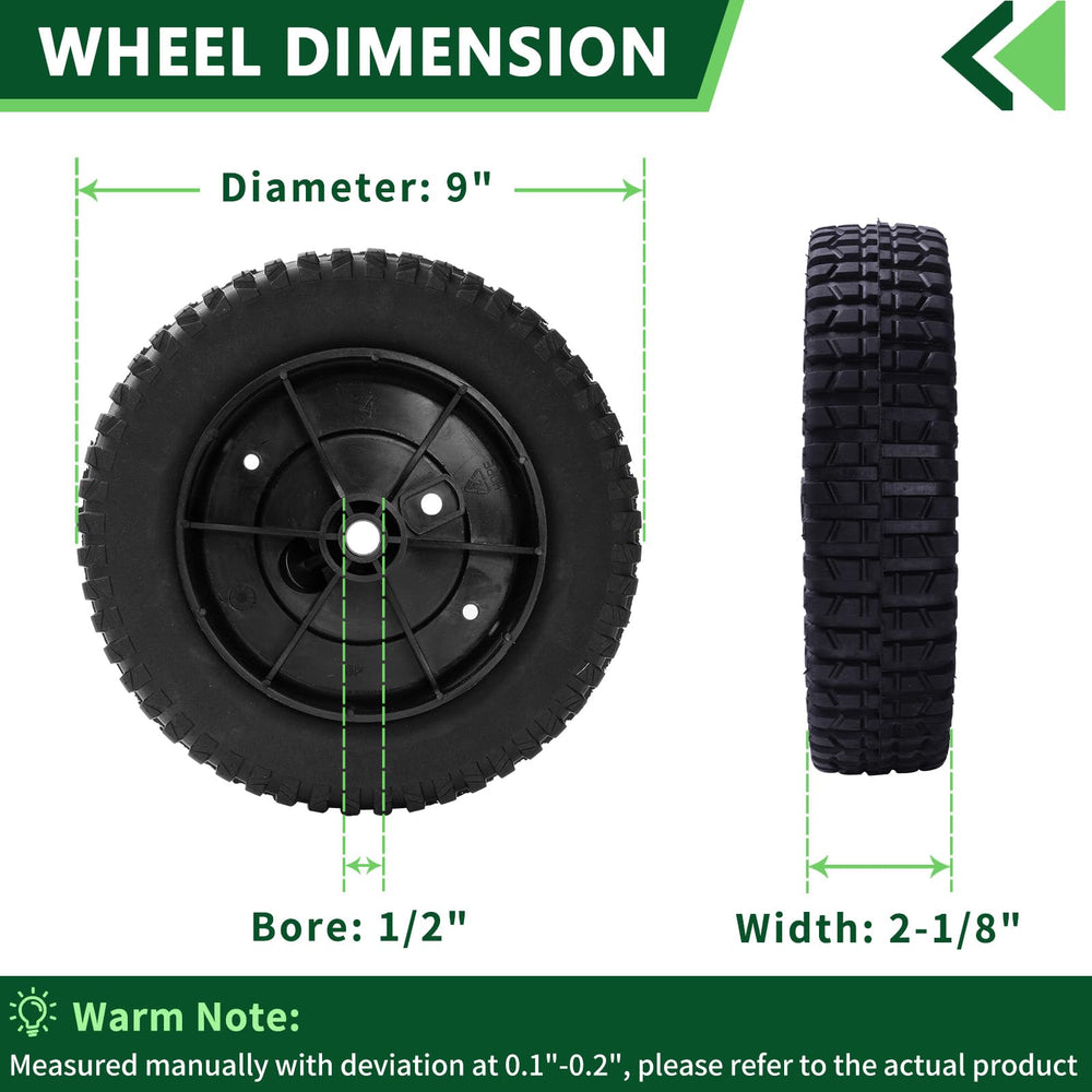 TENGMUJX 9-inch lawn mower rear wheel side view