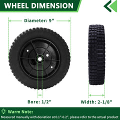 TENGMUJX 9-inch lawn mower rear wheel side view