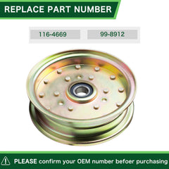 TENGMUJX Idler Flat Pulley installed on a lawn mower