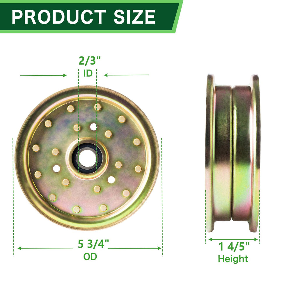 TENGMUJX Idler Flat Pulley side view showing dimensions