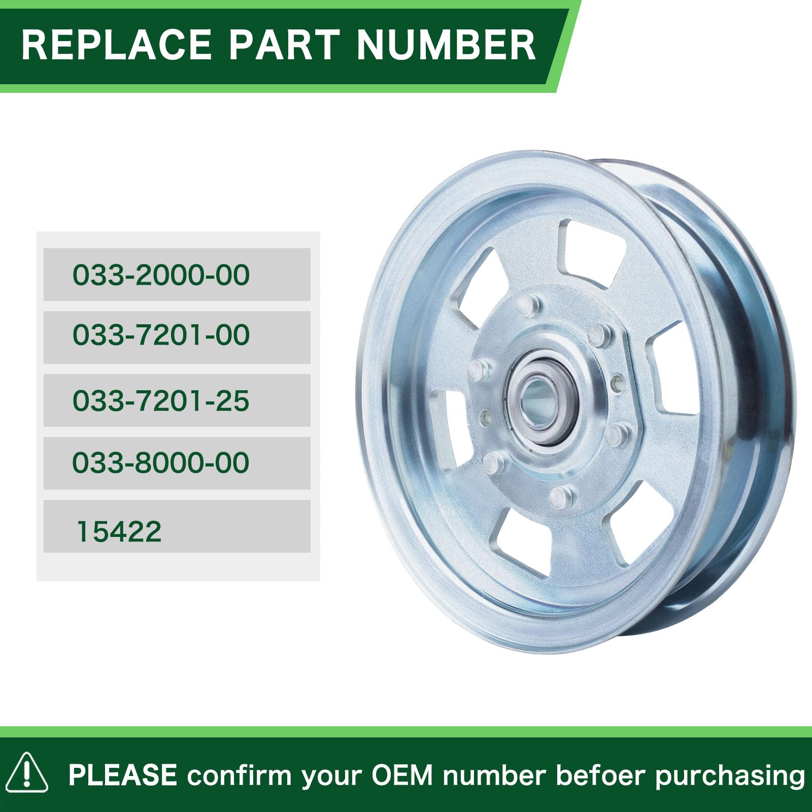 TENGMUJX Lawn Mower Idler Pulley dimensions close-up