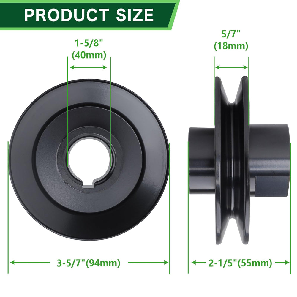 TENGMUJX lawn mower pulley side view showing height details