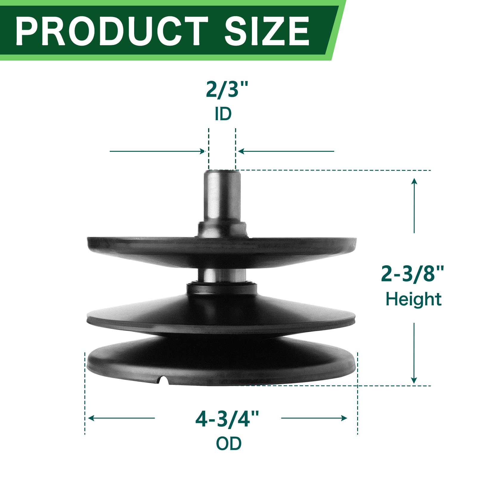 TENGMUJX pulley showing inner and outer diameters