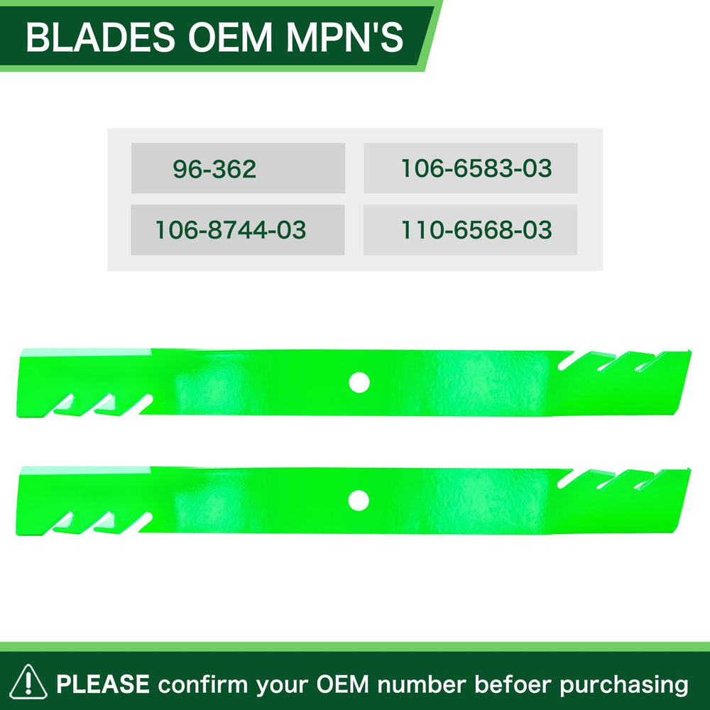 TENGMUJX replacement mower blades on a lawn mower